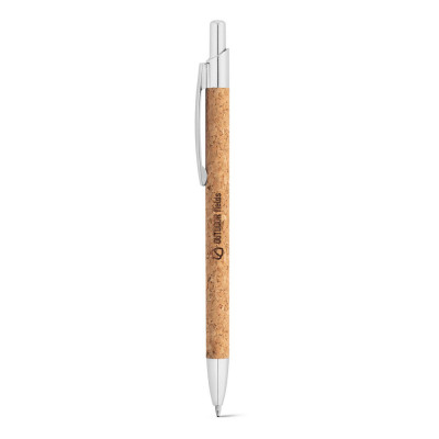 NATURA. Cork and recycled aluminum (100 rAL) ball pen with clip